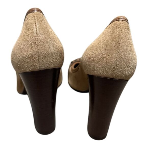 Carlos Santana Sidekick Brown Suede and leather Block Heel. Size 8M - Picture 4 of 9